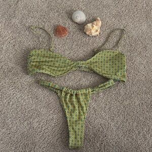 Triangl Green Geometric Bikini Set